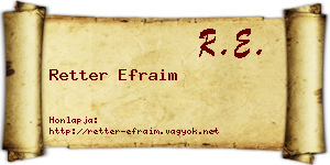 Retter Efraim névjegykártya